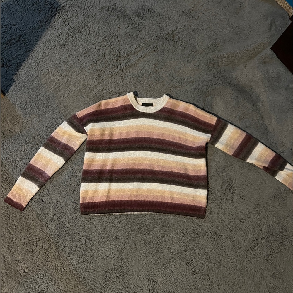 Anthony Thomas Melillo ATM Wool Cashmere Blend Striped Pullover Sweater Small